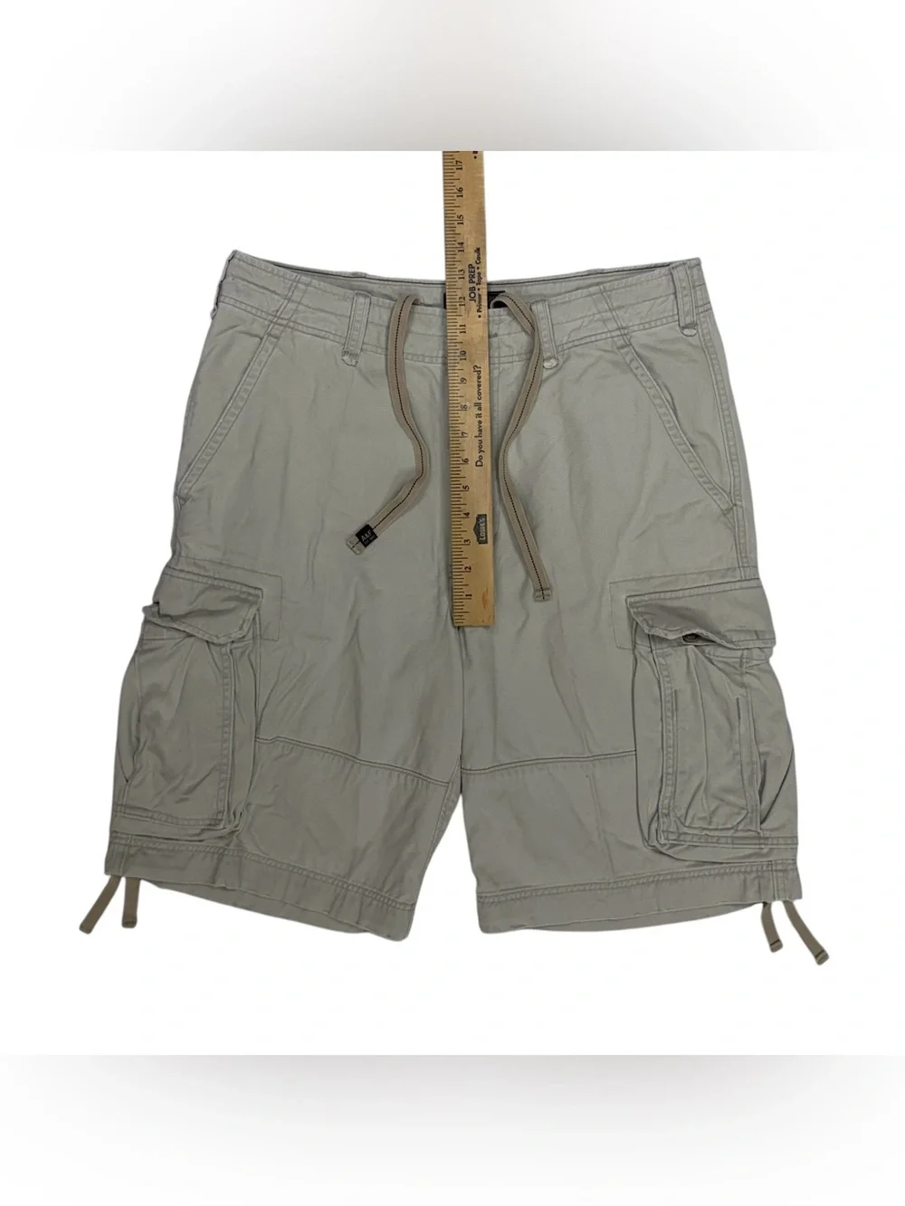 Vintage Abercrombie & Fitch Military Cargo Shorts Men 33 Beige Paratrooper Baggy